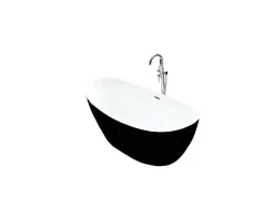 Sanita MAYA - Baignoire ilot - Noir - 80x150x68cm