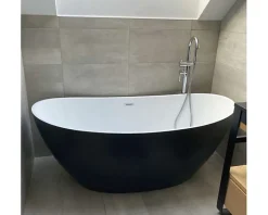 Sanita MAYA - Baignoire ilot - Noir - 80x170x68cm* Baignoire Îlot