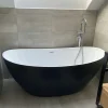 Ambra Maya - Baignoire Îlot Ovale Noir en Acrylique 150cm - Design Moderne