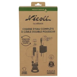 Nicoll Mécanisme double volume à câble et robinet flotteur -* Chasse D'Eau