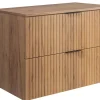 Furnidea Meuble à suspendre FLOW couleur chêne avec le plan 80 cm* Meuble Vasque