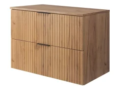 Furnidea Meuble à suspendre FLOW couleur chêne avec le plan 80 cm* Meuble Vasque