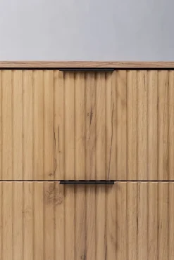 Furnidea Meuble à suspendre FLOW couleur chêne avec le plan 80 cm* Meuble Vasque