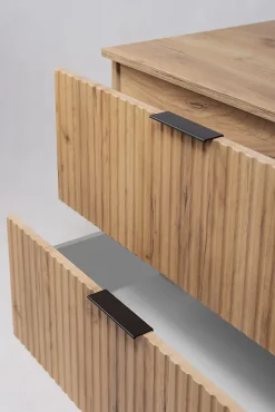 Furnidea Meuble à suspendre FLOW couleur chêne avec le plan 80 cm* Meuble Vasque