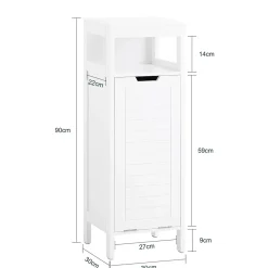 Sobuy Meuble Bas de Salle de Bain avec Corbeille à Linge, Armoire Toilette, BZR122-W,* Armoire De Salle De Bains
