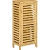kleankin Meuble bas de salle de bain une porte - étagère réglable - bois de bambou verni