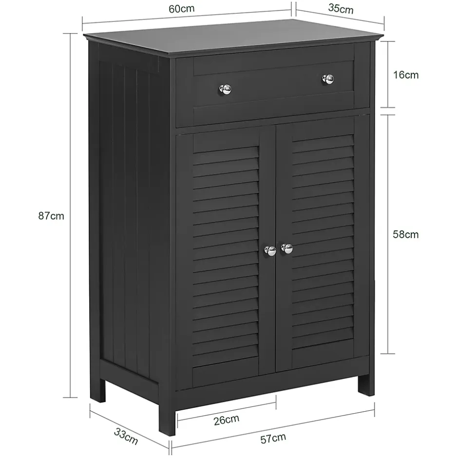 Sobuy Meuble Bas de Salle de Bain avec Tiroir, Buffet Commode, FRG238-DG,* Meuble De Salle De Bains Faible Profondeur|Etagère Salle De Bains
