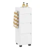 Sobuy Meuble Bas de Salle de Bain avec Tiroir, Compartiments et Porte-Serviette, BZR29-W,* Colonne De Salle De Bains|Meuble De Salle De Bains Faible Profondeur