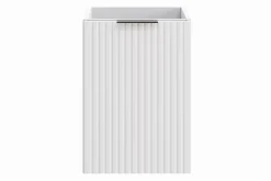 Furnidea Meuble bas de salle de bain avec panier à linge ADEL BLANC40 cm