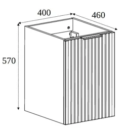 Furnidea Meuble bas de salle de bain à suspendre avec une porte FLOW CHÊNE 40 cm