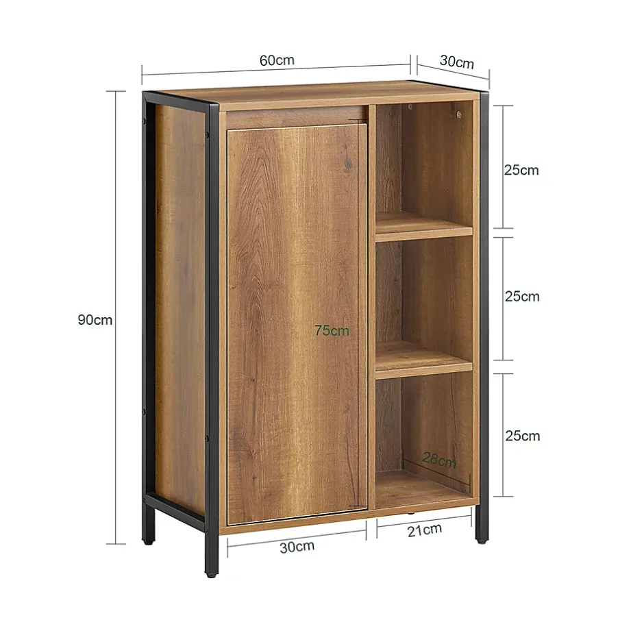 Sobuy Meuble Bas de Salle de Bain avec 3 Compartiments et 1 Panier à Linge, BZR65-PF,* Armoire De Salle De Bains