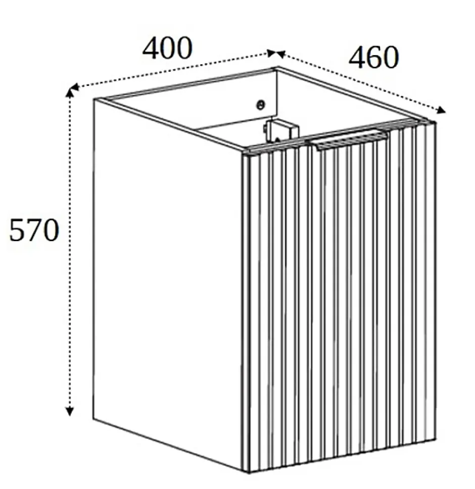 Furnidea Meuble bas de salle de bain à suspendre avec une porte FLOW CACHEMIRE 40 cm