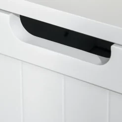 kleankin Meuble bas de salle de bain multi-rangements grande niche 2 tiroirs placard double porte avec étagère MDF blanc* Armoire De Salle De Bains