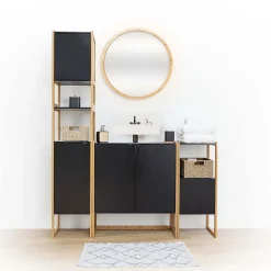 5Five Meuble bas sous lavabo Naturéo noir - Blanc-* Meuble Sous Lavabo