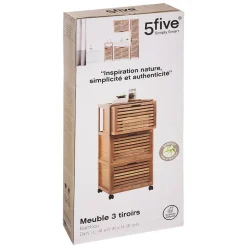 5Five Meuble colonne 3 tiroirs Bambou Sicela -