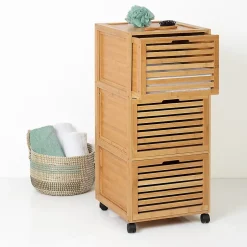 5Five Meuble colonne 3 tiroirs Bambou Sicela -