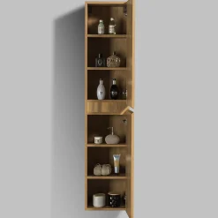 Bernstein Meuble Colonne Armoire suspendue MDF Chêne 165x35x30cm, charnière à droite, Livrée assemblée - ALICE