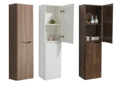 Bernstein Meuble Colonne de rangement 40x150x30cm (LxHP) - SMILE - Colonne et latérale à gauche, Chêne blanchi