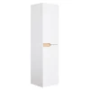 Meuble colonne de salle de bains 2 portes l.30 x H.120 x P.30 cm, blanc mat et bois, Tolima