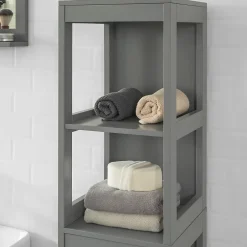 Sobuy Meuble Colonne de Salle de Bain, 4 étagères et 2 tiroirs, FRG126-SG,* Colonne De Salle De Bains|Meuble De Salle De Bains Faible Profondeur