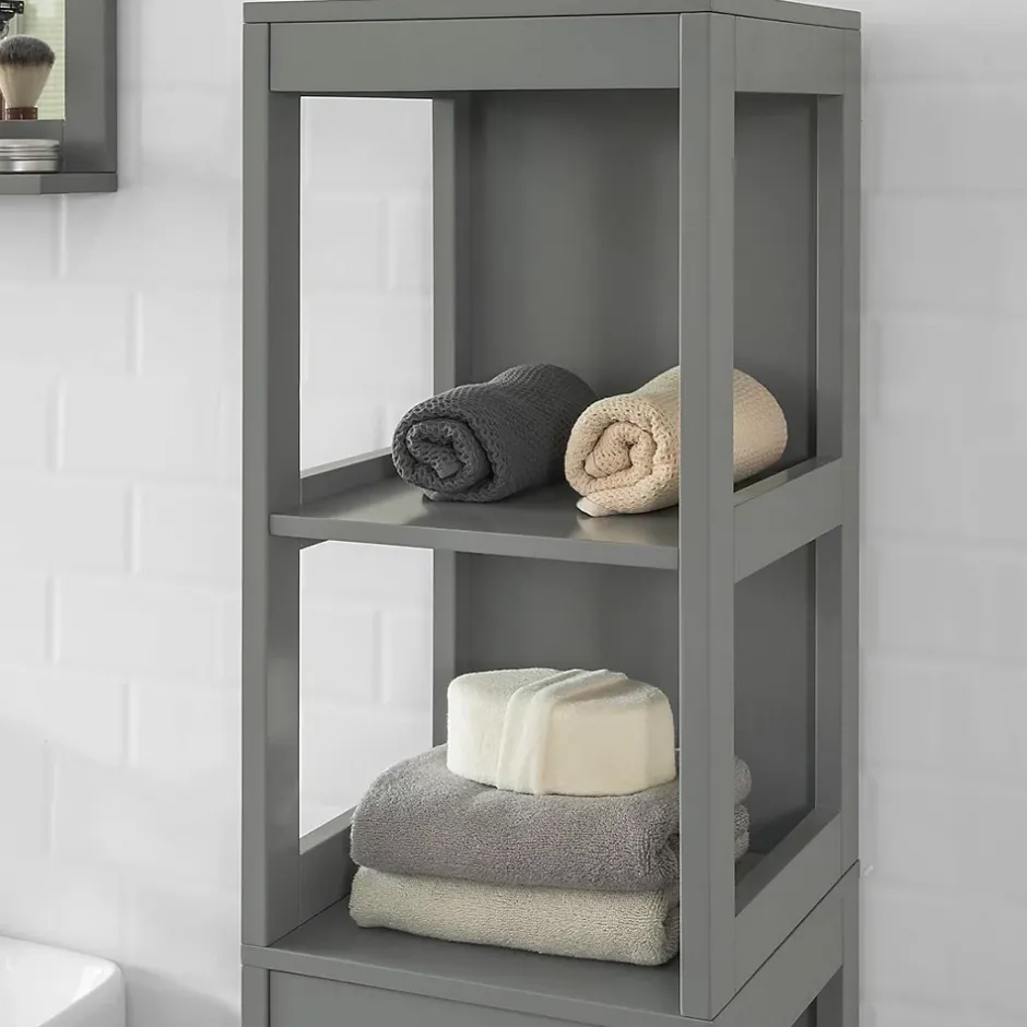 Sobuy Meuble Colonne de Salle de Bain, 4 étagères et 2 tiroirs, FRG126-SG,* Colonne De Salle De Bains|Meuble De Salle De Bains Faible Profondeur