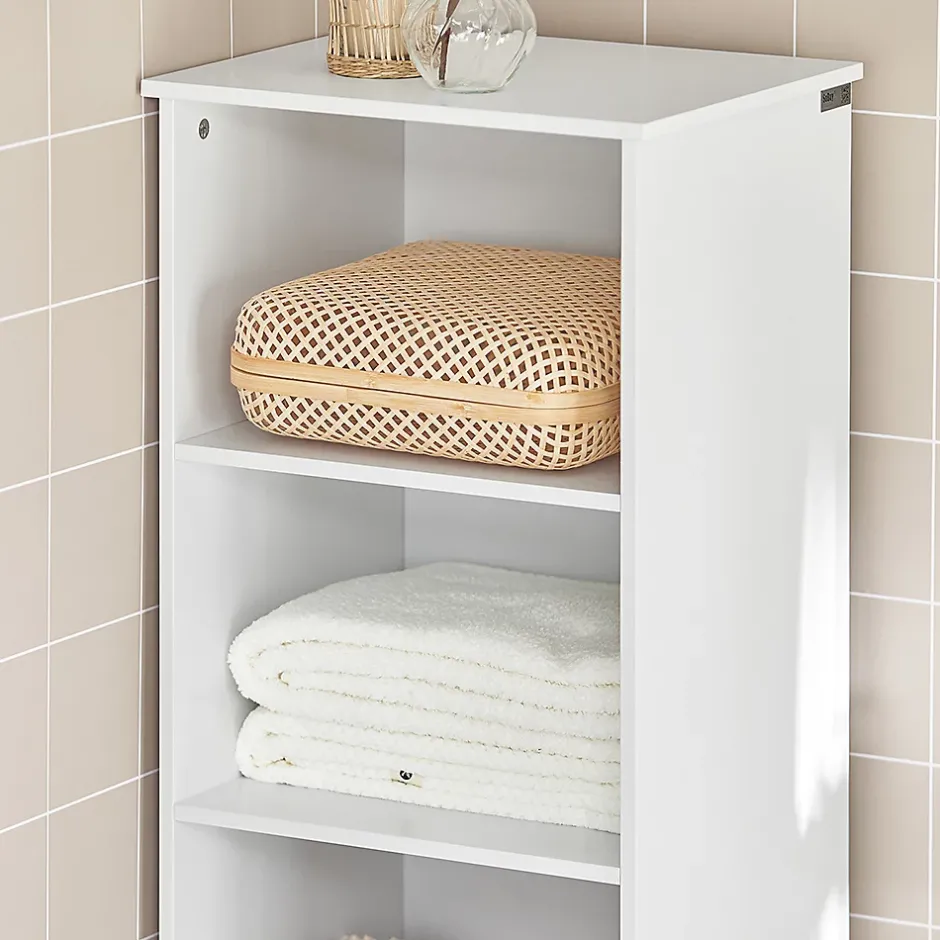 Sobuy Meuble Colonne de Salle de Bain Armoire Haute Meuble Rangement, BZR17-W,