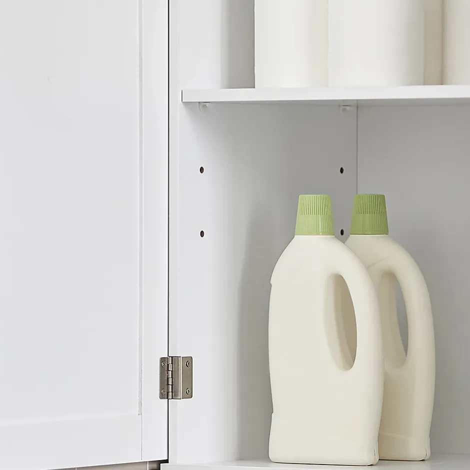 Sobuy Meuble Colonne de Salle de Bain Armoire Haute Meuble Rangement, BZR17-W,