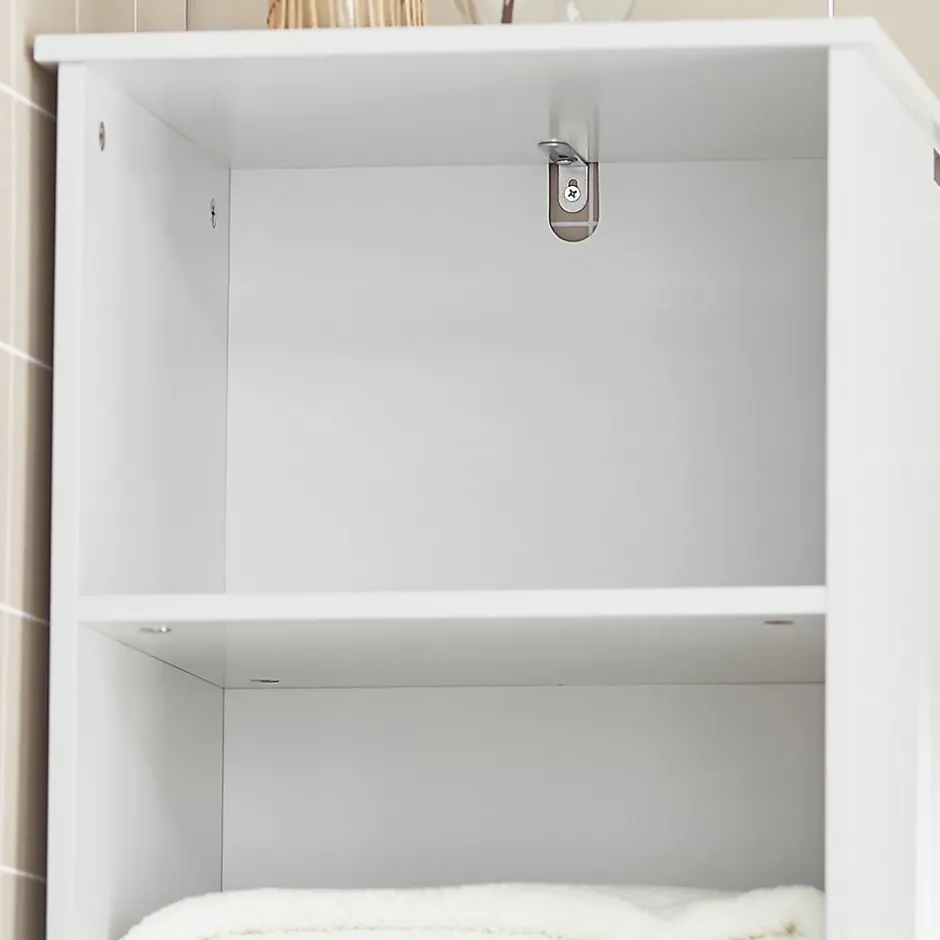 Sobuy Meuble Colonne de Salle de Bain Armoire Haute Meuble Rangement, BZR17-W,