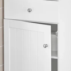 Sobuy Meuble Colonne de Salle de Bain Armoire Haute Meuble Rangement, BZR17-W,