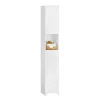 Sobuy Meuble Colonne de Salle de Bain avec 2 Portes et 1 Tiror, BZR109-W,* Meuble De Salle De Bains Faible Profondeur|Colonne De Salle De Bains