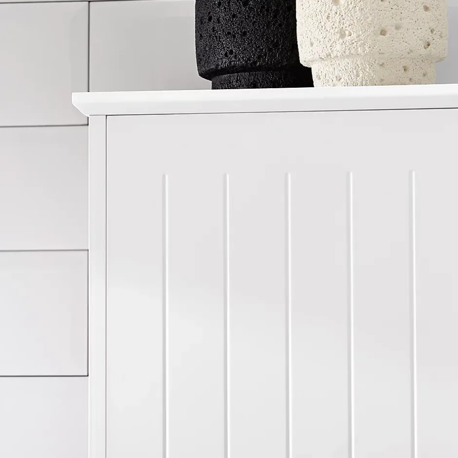 Sobuy Meuble Colonne de Salle de Bain avec 2 Portes et 1 Tiror, BZR109-W,* Meuble De Salle De Bains Faible Profondeur|Colonne De Salle De Bains