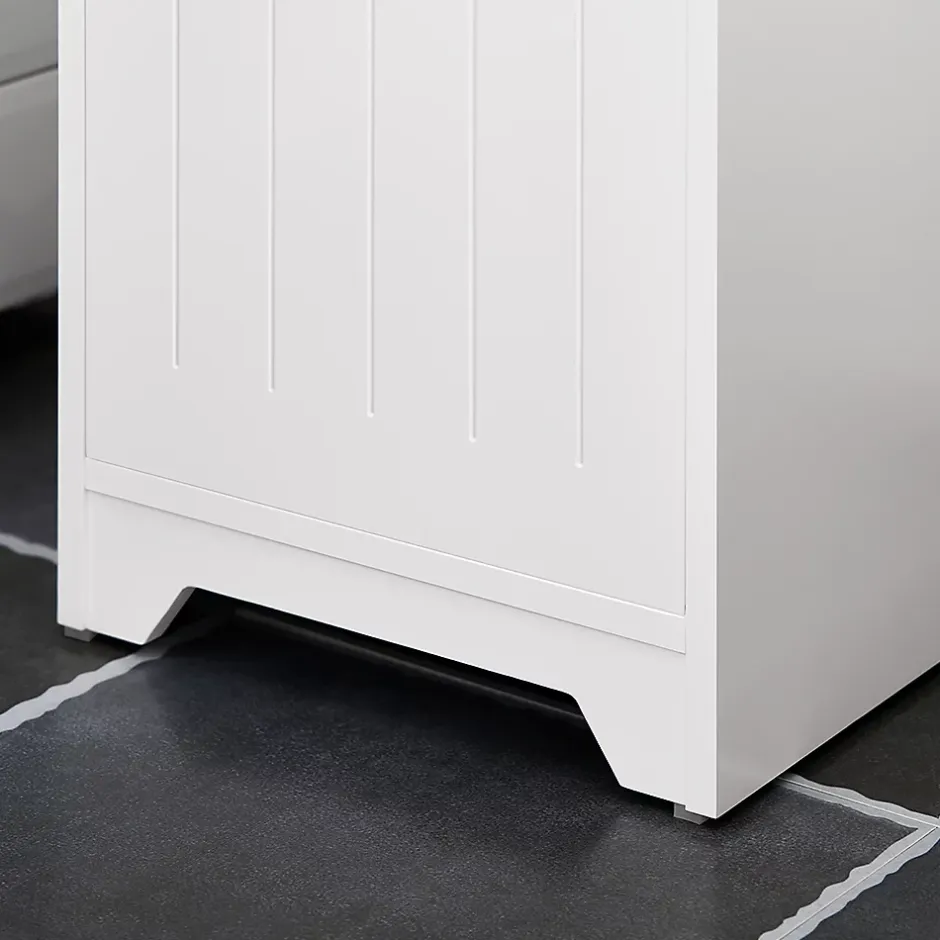Sobuy Meuble Colonne de Salle de Bain avec 2 Portes et 1 Tiror, BZR109-W,* Meuble De Salle De Bains Faible Profondeur|Colonne De Salle De Bains