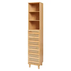 [En.Casa] Meuble colonne de salle de bain Epind bambou 180 x 33 x 30 cm naturel* Colonne De Salle De Bains