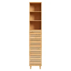 [En.Casa] Meuble colonne de salle de bain Epind bambou 180 x 33 x 30 cm naturel* Colonne De Salle De Bains