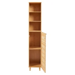 [En.Casa] Meuble colonne de salle de bain Epind bambou 180 x 33 x 30 cm naturel* Colonne De Salle De Bains