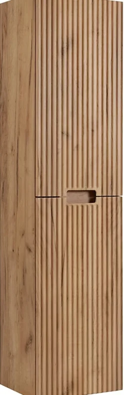 Furnidea Meuble colonne de salle de bain suspendu VENA chêne 36 x 136 cm