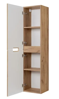 Furnidea Meuble colonne de salle de bain suspendu VENA chêne 36 x 136 cm