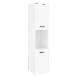 [En.Casa] Meuble colonne de salle de bain suspendu Krildihana 131 x 30 x 30 cm blanc argent en.casa* Colonne De Salle De Bains