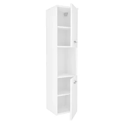 [En.Casa] Meuble colonne de salle de bain suspendu Krildihana 131 x 30 x 30 cm blanc argent en.casa* Colonne De Salle De Bains