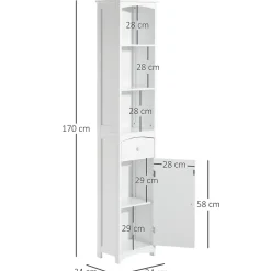 Homcom Meuble colonne de salle de bain moderne 34L x 24l x 170H cm blanc* Colonne De Salle De Bains