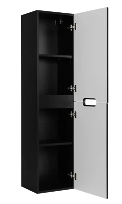 Furnidea Meuble colonne de salle de bain suspendu VENA noir 36 x 136 cm* Colonne De Salle De Bains