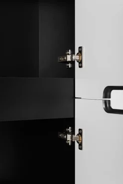 Furnidea Meuble colonne de salle de bain suspendu VENA noir 36 x 136 cm* Colonne De Salle De Bains