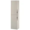 Planète Bain Meuble colonne de salle de bain strié H 160 cm beige cachemire mat à suspendre - Tirso