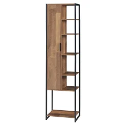 [En.Casa] Meuble colonne de salle de bain Namsskogan 165 x 43 x 30 cm effet noyer noir en.casa* Colonne De Salle De Bains|Meuble De Salle De Bains Faible Profondeur