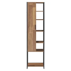 [En.Casa] Meuble colonne de salle de bain Namsskogan 165 x 43 x 30 cm effet noyer noir en.casa* Colonne De Salle De Bains|Meuble De Salle De Bains Faible Profondeur