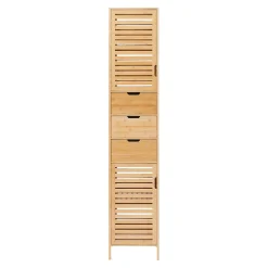 [En.Casa] Meuble colonne de salle de bain Boksereys bambou 180 x 35 x 35 cm naturel