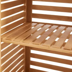 [En.Casa] Meuble colonne de salle de bain Boksereys bambou 180 x 35 x 35 cm naturel