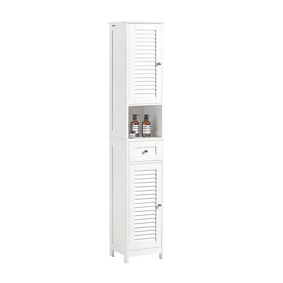 Sobuy Meuble Colonne de Salle de Bain Armoire haute, FRG236-W,* Colonne De Salle De Bains|Meuble De Salle De Bains Faible Profondeur