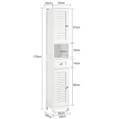 Sobuy Meuble Colonne de Salle de Bain Armoire haute, FRG236-W,* Colonne De Salle De Bains|Meuble De Salle De Bains Faible Profondeur