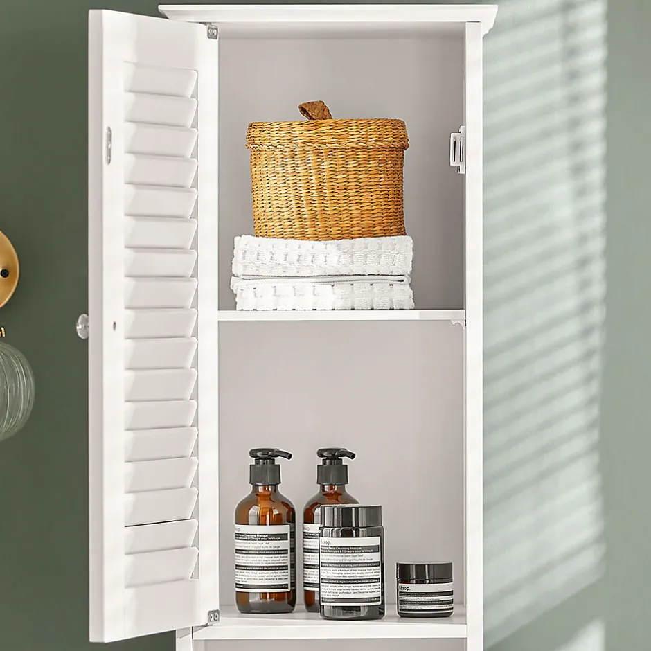 Sobuy Meuble Colonne de Salle de Bain Armoire haute, FRG236-W,* Colonne De Salle De Bains|Meuble De Salle De Bains Faible Profondeur